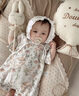 OAK FAMILY新生嬰兒包屁衣女寶寶衣服百天周歲禮服哈衣爬服連體衣 米白色 73cm （推薦6~9個(gè)月） 曬單實(shí)拍圖