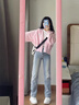 DALEY MODE美式高街vibe直筒牛仔褲女春季新款高腰彈力修身顯瘦窄版闊腿褲子 水洗藍(lán) S 曬單實(shí)拍圖