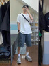 真維斯（JEANSWEST）230g高支精梳純棉重磅短袖t恤男夏季新款白色寬松休閑內(nèi)搭純色T恤 深灰 純色 2XL 曬單實(shí)拍圖