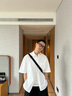 名創(chuàng)優(yōu)品（MINISO）短袖襯衫男夏季新款韓系慵懶風(fēng)半袖襯衣冰絲涼感外套 白 L 曬單實(shí)拍圖