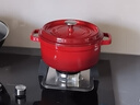 樂(lè )扣樂(lè )扣（LOCK&LOCK）琺瑯鍋鑄鐵鍋燉鍋雙耳煲湯鍋輔食燜煮鍋多功能烹飪鍋具電磁爐通用 復古紅 24cm 曬單實(shí)拍圖