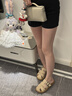卓詩(shī)尼羅馬拖鞋女2025年夏季新款復古軟底鏤空編織豬籠鞋涼拖鞋沙灘涼鞋 米白色 37 曬單實(shí)拍圖