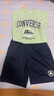 匡威（Converse）匡威童裝男童套裝夏季新款中大童休閑短t短褲兩件套寬松上衣 蘆薈綠 140 /68 【建議身高128-140cm】 曬單實(shí)拍圖