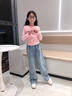 女童褲子春秋外穿2025新款中大童休閑直筒闊腿女孩春季兒童牛仔褲 藍(lán)色【現(xiàn)貨現(xiàn)發(fā)】 150 曬單實拍圖