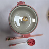 沐星魚草莓陶瓷泡面碗ins風(fēng)可愛大號(hào)容量雙耳湯碗帶蓋學(xué)生家用螺螄粉碗 草莓泡面碗【帶蓋勺筷】 曬單實(shí)拍圖
