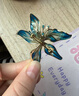 Grace Girl精致花朵胸針女款個性胸花奢侈品防走光別針配飾品生日禮物送女友 藍色花朵胸針+品牌禮盒 曬單實拍圖