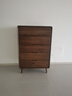 青春潮 實(shí)木五斗柜 簡(jiǎn)約客廳五斗柜邊柜 北美黑胡桃木抽屜柜 臥室儲物柜 五斗（75*42*115） 曬單實(shí)拍圖