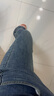 真維斯（JEANSWEST）牛仔褲女時尚微喇褲夏季高腰小個子休閑顯瘦褲子女復(fù)古藍L 曬單實拍圖