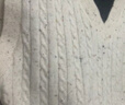 茵曼（INMAN）含羊毛疊穿馬甲毛衣女2025春秋季新款絞花文藝百搭舒適針織上衣 花杏色 XL 曬單實(shí)拍圖