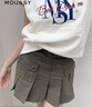 moussy 女裝新品美式學(xué)院風(fēng)工裝百褶裙半身裙女028HAZ30-1741 150軍綠色 M 00002 曬單實(shí)拍圖