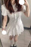 億梵莎裙子女夏季2025新款白色連衣裙夏天女學(xué)生初戀學(xué)院風(fēng)襯衫百褶短裙 白色 均碼 【可備注碼數】 曬單實(shí)拍圖
