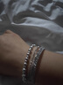 百年寶金祥pt950鉑金手鐲女彈力鐳射蹦迪珠手鐲爆閃圓珠白金鐲子手鏈送禮 12.6-12.8克五圈手鐲內徑55mm 曬單實(shí)拍圖