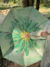 左都（ZUODU）遮陽(yáng)傘加大號(hào)防曬防紫外線彩膠大花太陽(yáng)傘女晴雨兩用折疊便攜雨傘 【翠菊】插畫彩膠upf50+晴雨兩用 曬單實(shí)拍圖