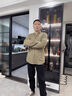 NOSSKISS男裝品牌長袖襯衫男春秋立領(lǐng)中國風(fēng)盤扣無痕無縫休閑襯衣 黑色 L 175 曬單實(shí)拍圖