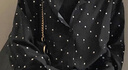 甜菲鹿女赫本風(fēng)波點(diǎn)長(cháng)袖襯衫女裝夏季感時(shí)尚襯衣胖MM遮肉顯瘦上衣氣質(zhì)款 黑色 M (建議80~100斤) 大碼 曬單實(shí)拍圖