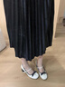 渝鼎福法式粗跟瑪麗珍鞋子女2025春夏復(fù)古高跟鞋淺口單鞋系帶包頭涼鞋 米白色 跟高7CM 38 曬單實拍圖
