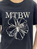 美特斯邦威（Meters Bonwe）T恤女士2025秋季新款正肩顯瘦刺繡花朵親膚短袖體恤女 影黑 M 160 84A 曬單實(shí)拍圖