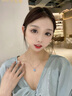 迪后（Dirholl）輕奢侈品項鏈女士吊墜鎖骨鏈飾品首飾情人節(jié)生日禮物送女友老婆 海洋之心項鏈[藍鋯款] 曬單實拍圖