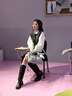 DAPHNE LAB于貞同款 方糖機車靴 美拉德風(fēng)復(fù)古經(jīng)典長筒靴女七夕 黑色 35 曬單實拍圖
