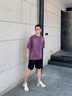 卡賓（CABBEEN）【重磅純棉】男裝 洗水噴色T恤新款個(gè)性美式街頭潮流短袖上衣 深紫色59 M /170/48 曬單實(shí)拍圖