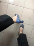 大東女士軟皮粗跟高跟鞋女2025年春秋季新款漆皮淺口時(shí)尚款尖頭中跟女皮鞋 藍(lán)色 36 曬單實(shí)拍圖