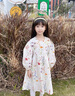 圖圖小象女童連衣裙童裝碎花長裙洋氣沙灘度假裙子兒童公主裙 白色  130 曬單實(shí)拍圖
