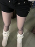 冶芷黑色鉚釘休閑短褲女夏季美式熱辣高腰修身直筒褲緊身熱褲 無(wú)皮帶 微彈高腰熱褲黑色 L 曬單實(shí)拍圖