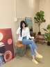 MANTENER GRAN軟皮超輕漁夫鞋女2025新款一腳蹬女鞋樂(lè )福鞋 MG女鞋 淺黃色 36 曬單實(shí)拍圖