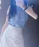 艾柔丹夏季新款法式連衣裙女裝初戀甜美氣質(zhì)純欲風(fēng)掛脖上衣兩件套裝裙子 套裝 S 曬單實(shí)拍圖
