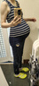 Mom Jane【斷碼清倉】哺乳吊帶背心孕婦喂奶秋冬月子服外出打底內(nèi)搭可外穿 藏青白條紋（棉莫代爾-無罩杯） M【90斤-115斤】 曬單實拍圖