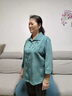 俞兆林中老年人夏裝襯衫女奶奶春秋70歲-80衣服寬松媽媽套裝老太太服裝 綠色上衣+黑色褲子 XL 建議85-105斤 曬單實(shí)拍圖