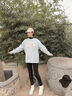 安踏休閑衛(wèi)衣女款春季百搭寬松針織套頭衫學(xué)院風(fēng)加絨長袖運動上衣 曬單實拍圖