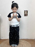 G.DUCKKIDS小黃鴨童裝女童短袖套裝夏季新款洋氣韓版休閑小女孩夏裝兩件套薄 黑白色 100 (建議90-98cm 2-3周歲） 曬單實(shí)拍圖