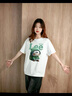 LEEREDPOI官方正品重磅純棉短袖t恤男女寬松休閑百搭印花情侶打底衫潮牌 白色 L (120-140斤) 曬單實(shí)拍圖