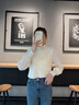 DALEY MODE半高領磨毛蕾絲打底衫女春裝新款法式小衫內搭疊穿襯衫女上衣 杏色 均碼 曬單實拍圖