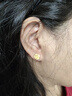 中國(guó)黃金（CHINA GOLD）足金玫瑰花耳釘女花朵黃金耳飾母親節(jié)情人節(jié)禮物送女友老婆媽媽 紅色玫瑰花耳釘【一對(duì)】約1.2g 曬單實(shí)拍圖