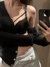 The BlenderAAT輕奢品牌女士內(nèi)衣女性感小胸聚攏顯大字母肩帶收副乳文胸套裝 輕奢黑套裝 70A 70B (適合32B) 曬單實拍圖