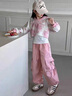 G.DUCKKIDS女童春秋套裝2025新款兒童衣服女孩運(yùn)動服扎染中大童衛(wèi)衣工裝褲子 紫色 120 適合110-120cm年齡6-7歲 曬單實(shí)拍圖