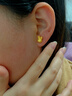 中國(guó)黃金（CHINA GOLD）黃金耳釘女士足金兔子純金耳釘七夕情人節(jié)禮物送女友老婆 足金兔子耳釘約1.3g*甄選禮盒 曬單實(shí)拍圖