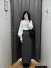 微光里2025春夏新款燈籠袖白色襯衫女長袖韓版寬松港風(fēng)立領(lǐng)泡泡袖襯衣 港風(fēng)襯衣白M碼建議85-110斤 曬單實拍圖