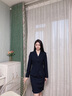 紫魅俏職業(yè)套裝女春秋冬季小西裝酒店KTV珠寶店美容院英倫洋氣西服裙裝 杏色(單件西裝) L 曬單實(shí)拍圖