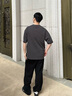 卡賓（CABBEEN）【重磅純棉】男裝半袖結(jié)構(gòu)T恤2025夏季新款寬松圓領(lǐng)短袖上衣 深灰色56（寬松版型） XL /180/52 曬單實拍圖