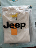吉普（JEEP）短袖T恤男夏季華夫格涼感男士休閑上衣服半拉鏈男裝 卡其 XL 曬單實(shí)拍圖