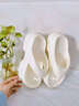 日本趙露思同款厚底增高EVA踩屎感人字拖女夏季沙灘夾腳涼拖鞋 奶杏白 24 37-38內長(cháng)cm 曬單實(shí)拍圖