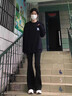 相伊戀人微喇叭休閑西裝褲女春夏季2025年新款高腰顯瘦垂墜感小個(gè)子馬蹄褲 黑色 【高品質(zhì)-常規(guī)款】 L 【適合105-115斤】 曬單實(shí)拍圖