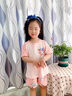 女童睡衣三件套夏季純棉薄款短袖長(zhǎng)褲兒童女孩家居服夏款2025新款 31812 120 【12碼】120-130CM 45-55斤 曬單實(shí)拍圖