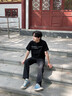 名創(chuàng)優(yōu)品（MINISO）休閑褲男夏季冰絲速干彈力垂感直筒男褲黑色百搭防曬運(yùn)動(dòng)寬松褲子 黑色(純色) L /175(體重120-140斤) 曬單實(shí)拍圖