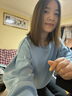 德瑪納【半調茶歇衛衣】春秋泡泡袖造型拉高腰小眾枯綠色衛衣女 曬單實(shí)拍圖