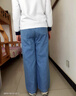紫洛妮初中學生牛仔褲女直筒闊腿高中少女春秋裝2022新款休閑寬松長褲子 【牛仔褲】藍色 160/M 曬單實拍圖