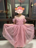 G.DUCKKIDS女大童夏季中長款連衣裙夏裝小女孩花童婚紗禮服主持人走秀演出服 豆沙色 140 【50-59】斤 曬單實(shí)拍圖